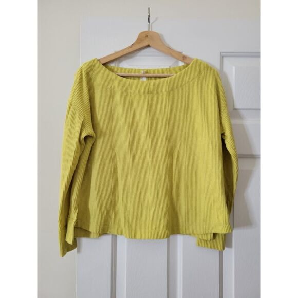 Anthropologie Daily Practice Mustard Yellow Knit Sweater Top Size XSmall - Picture 1 of 7